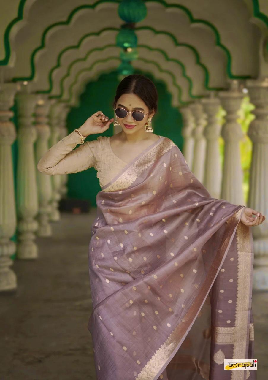 Rhea – Elegant Gold Zari Weaving Soft Silk Saree