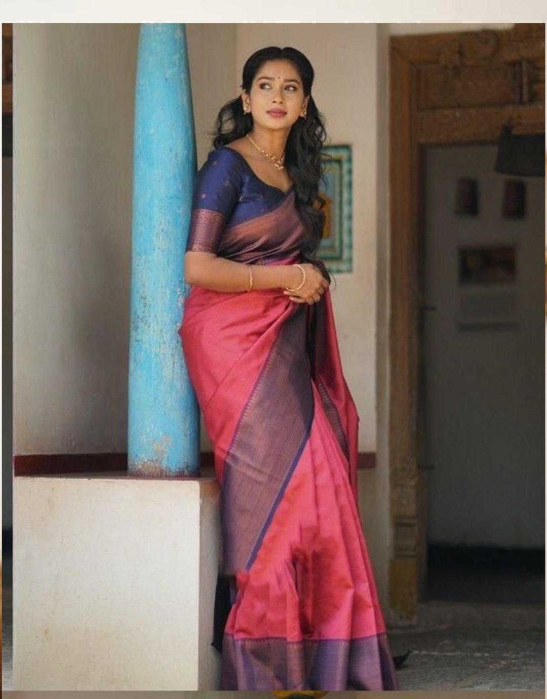 Urvashi DarkPink Soft Silk Saree