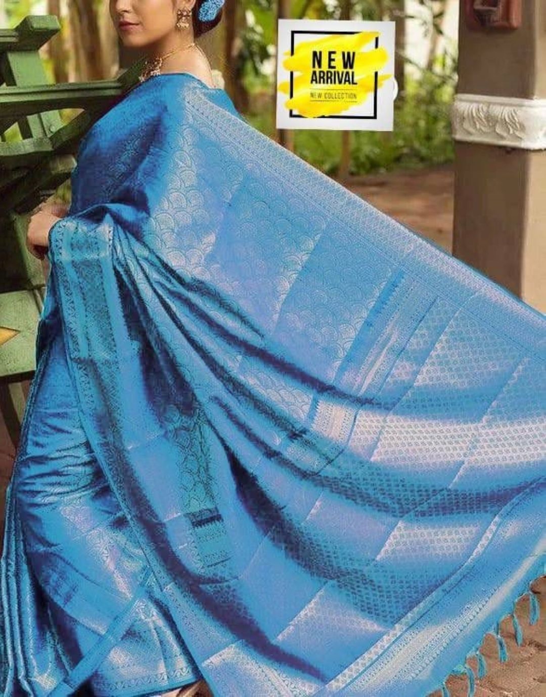 TAPASYA SKYBLUE KANCHIPURAM SOFT SILK SAREE
