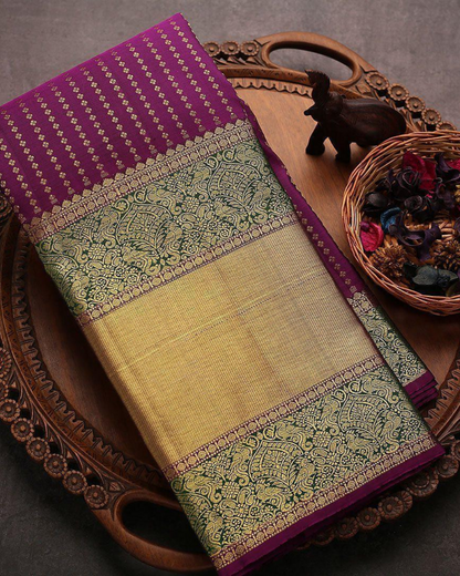 Arvi Wine Kanchipuram Saree 
