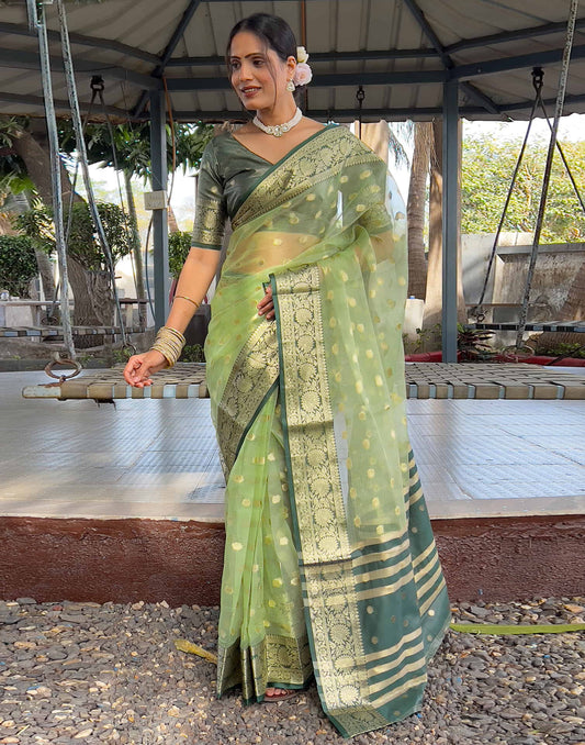 Meera - Emerald Grace – Pure Kanchivaram Silk Saree