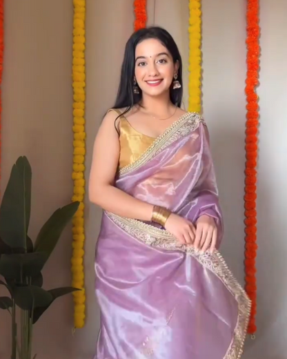 Aarohi – Lavender Organza Silk Saree