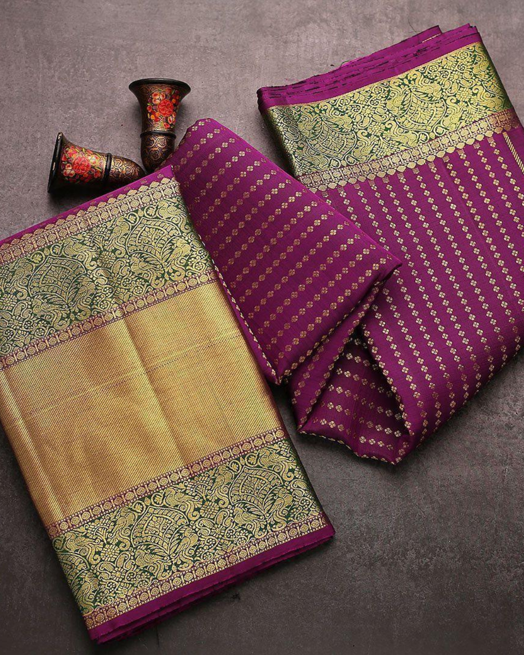 Arvi Wine Kanchipuram Saree 