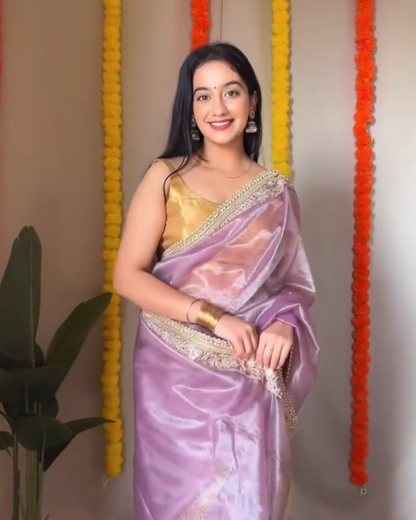 Aarohi – Lavender Organza Silk Saree