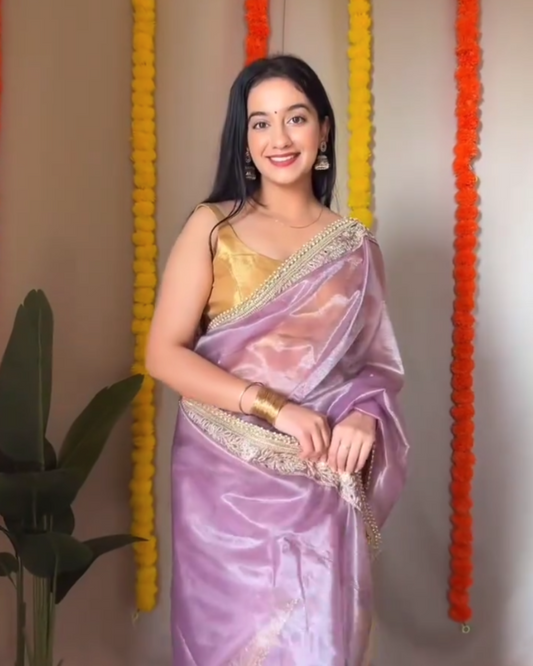 Aarohi – Lavender Organza Silk Saree