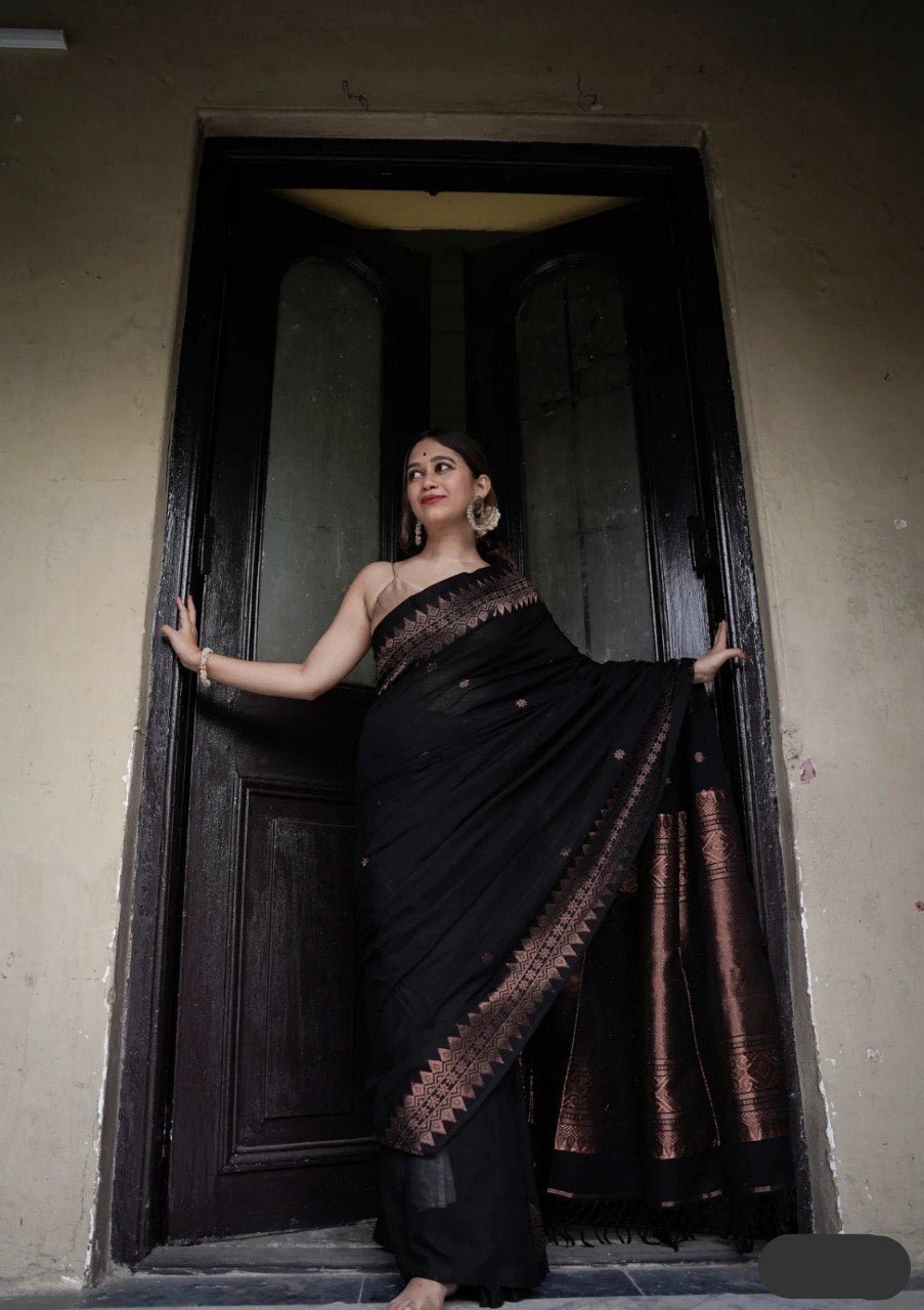 Kinjal Black Banarasi Silk Saree