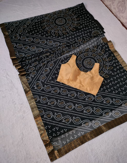 Riya Black Just One Minute Ready To Wear Soft Silk Saree