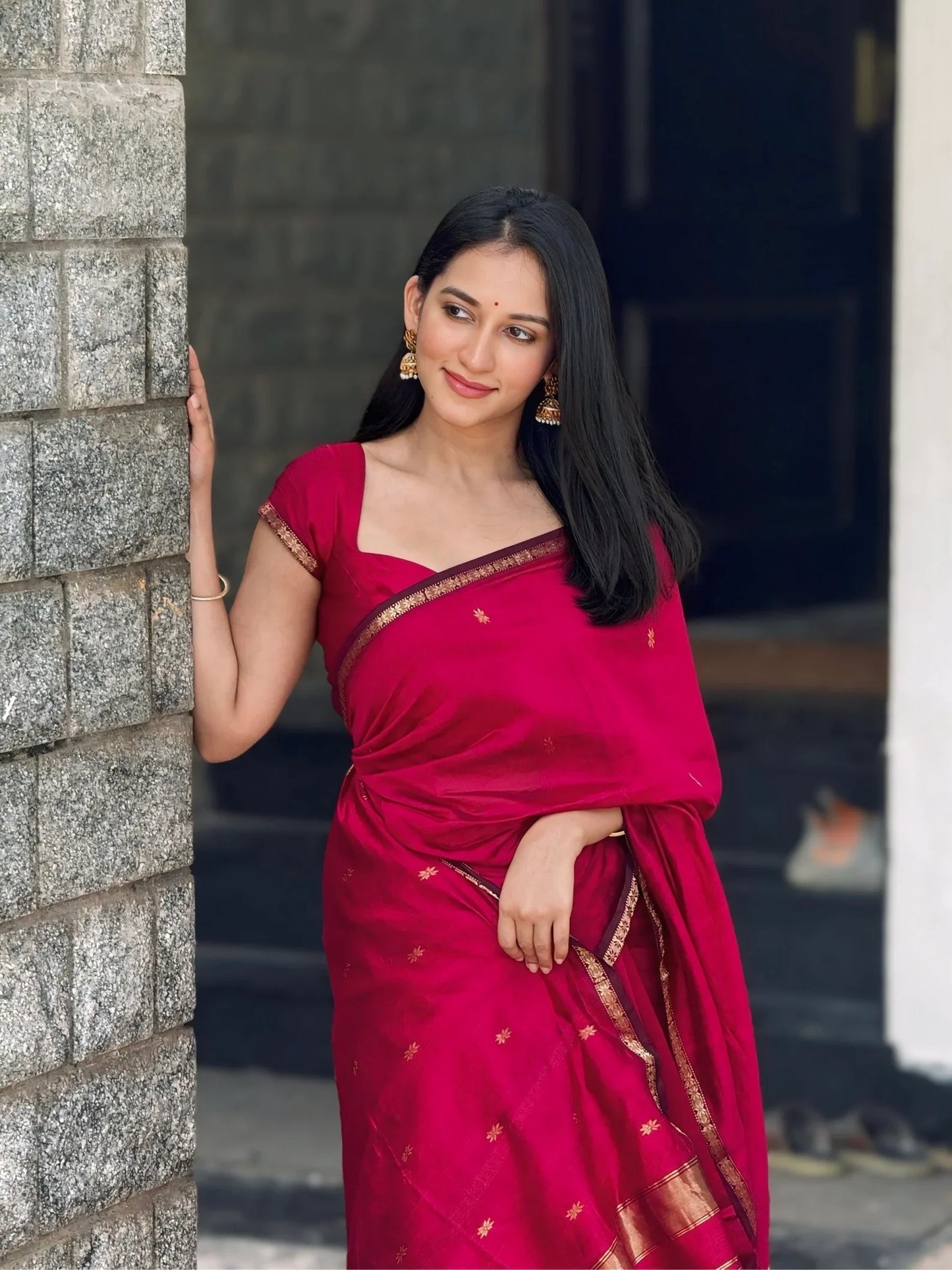 Gulab Maheshwari – Pure Handloom Silk Cotton Saree