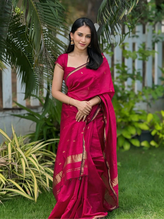 Gulab Maheshwari – Pure Handloom Silk Cotton Saree