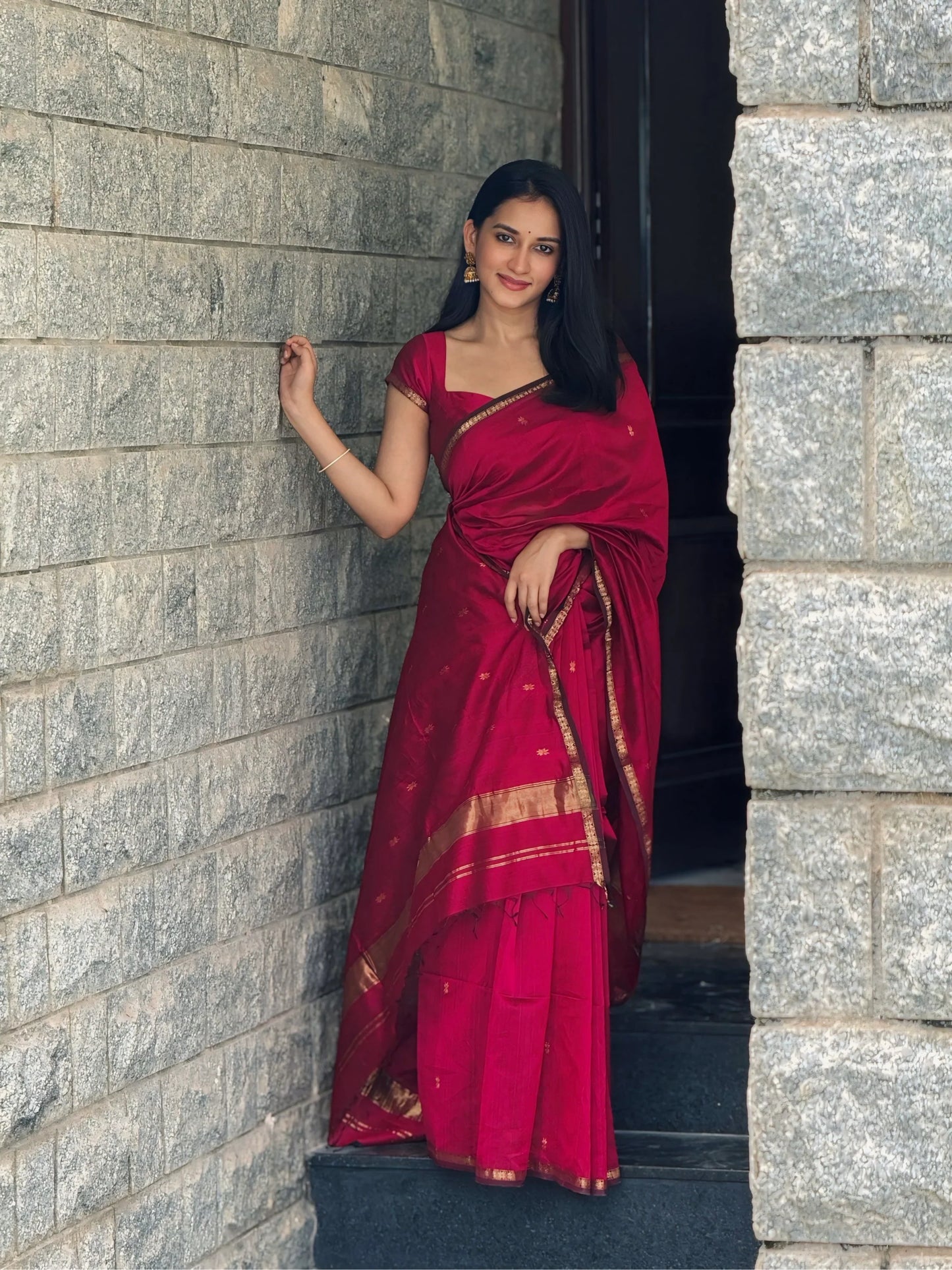 Gulab Maheshwari – Pure Handloom Silk Cotton Saree
