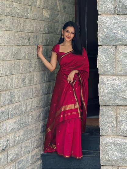Gulab Maheshwari – Pure Handloom Silk Cotton Saree
