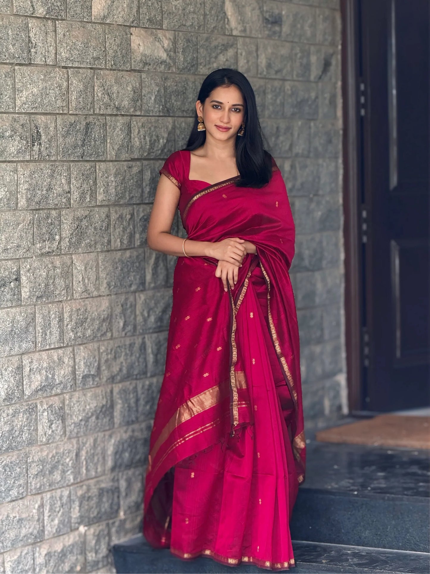 Gulab Maheshwari – Pure Handloom Silk Cotton Saree