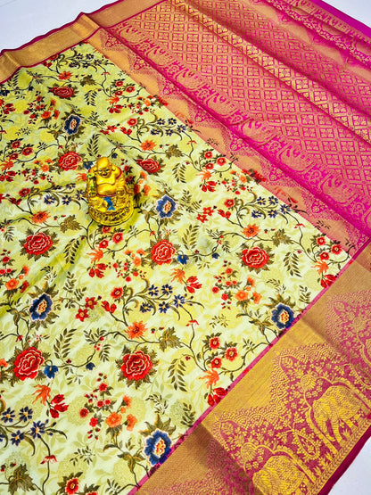 Ridhhi Beige Kanjivaram Silk with Atractive Blouse