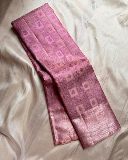 Ritika Rosewood Banarasi Soft Silk Saree