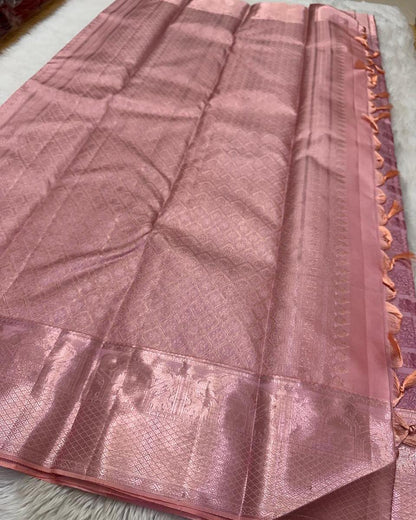 Ritika Rosewood Banarasi Soft Silk Saree