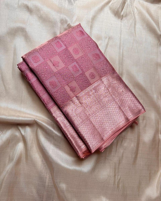 Ritika Rosewood Banarasi Soft Silk Saree