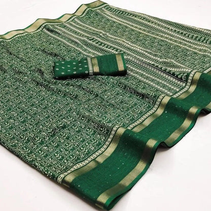 Vayushin Green Dola Silk Designer Saree with Elegant Blouse