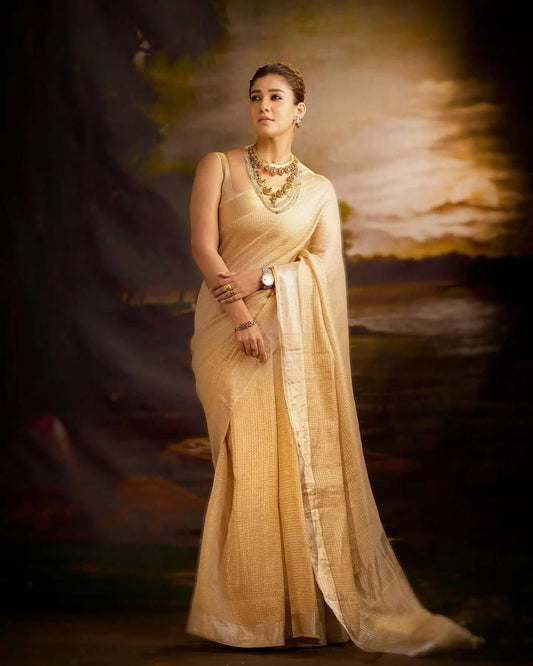 Aadhya – Timeless Gold Zari Weaving Saree