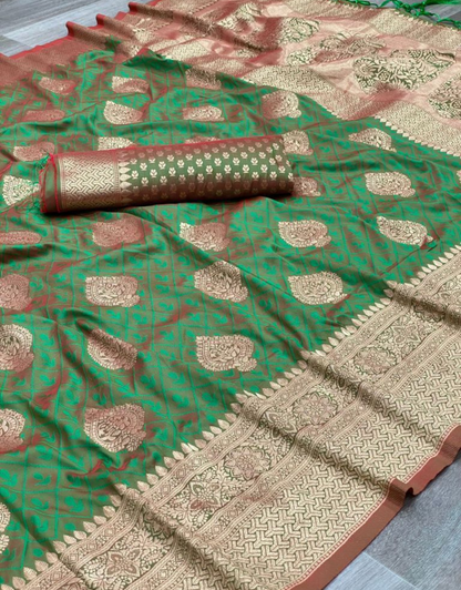 Damini Green Soft Silk Saree