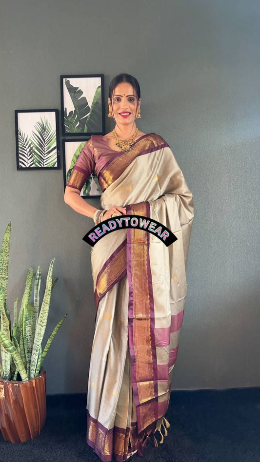 Regal Heritage – Ready-to-Wear Cotton Paithani Saree