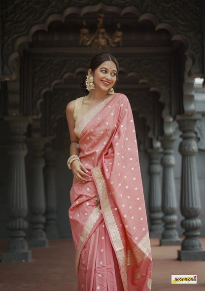 Ruhani – Blush Pink Banarasi Soft Silk Saree