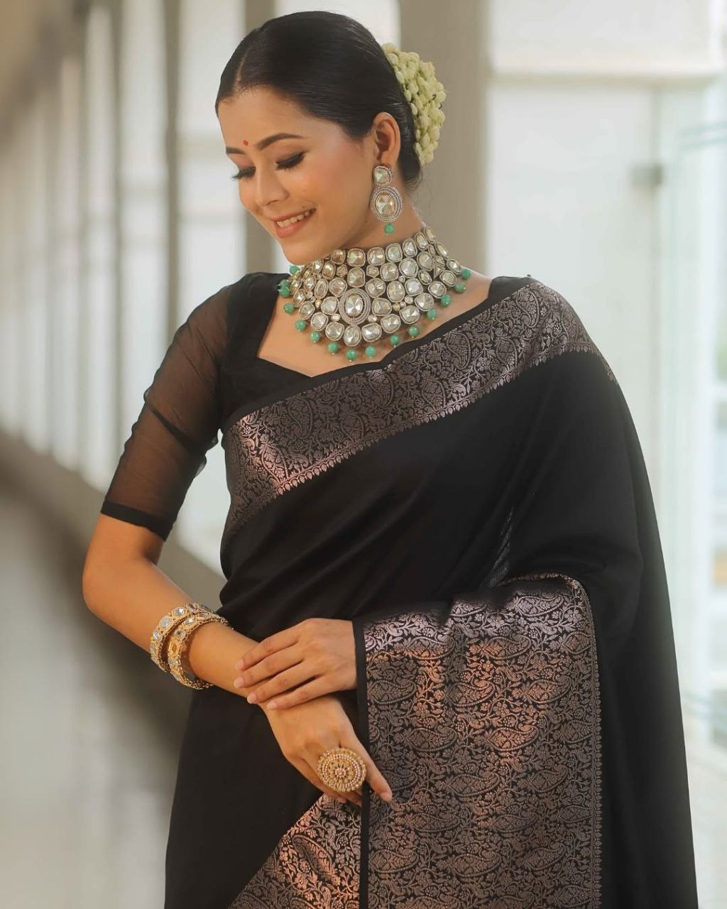 Meera – Soft Lichi Silk Saree