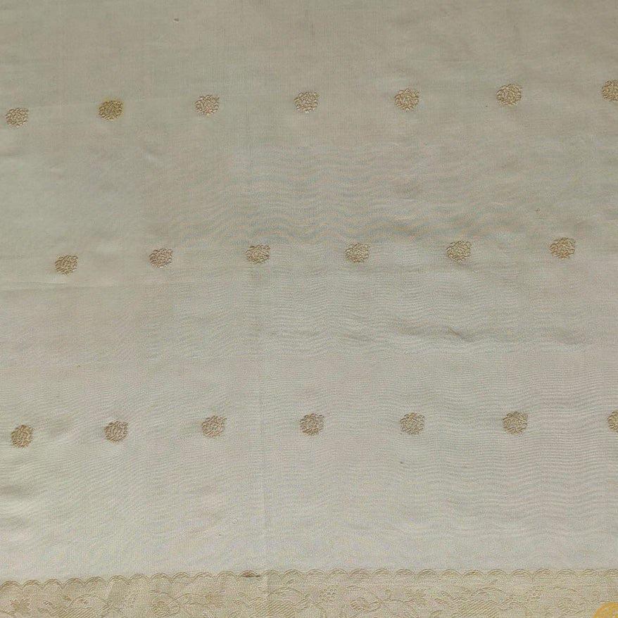 Lara OffWhite Banarasi Silk Saree
