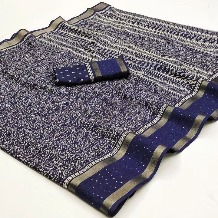 Vayushin Blue Dola Silk Designer Saree with Elegant Blouse