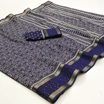 Vayushin Blue Dola Silk Designer Saree with Elegant Blouse