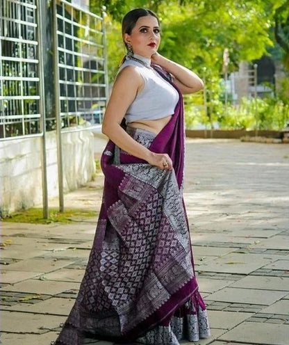 Siddhi Purple Soft Silk Saree With Attractive Blouse Piece