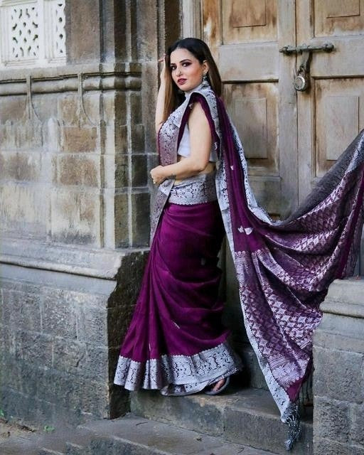 Siddhi Purple Soft Silk Saree With Attractive Blouse Piece