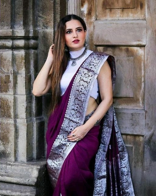 Siddhi Purple Soft Silk Saree With Attractive Blouse Piece